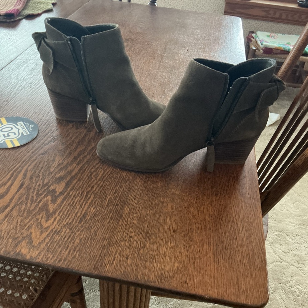 Sole Society Women's Suede Ankle Boots in Dark Olive